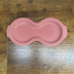 Fiesta HLC USA Pink Ceramic Figure 8 Divided Relish Tray‎ Serving Dish